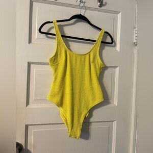 H&M yellow one piece swimsuit